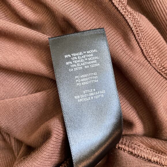 Aritzia Sunday Best Bliss Cropped Long sleeve Ribbed Top Size Medium Brown Modal - Picture 6 of 7